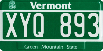 VT license plate XYQ893