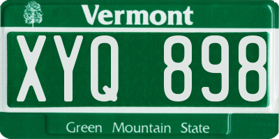 VT license plate XYQ898