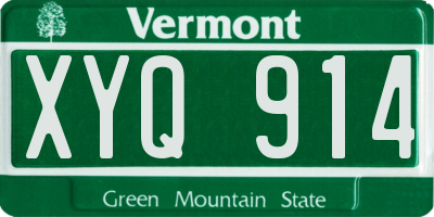 VT license plate XYQ914