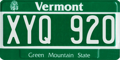 VT license plate XYQ920