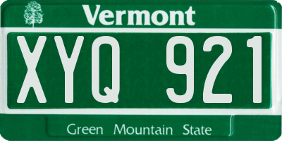 VT license plate XYQ921