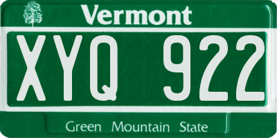 VT license plate XYQ922