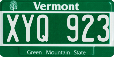 VT license plate XYQ923