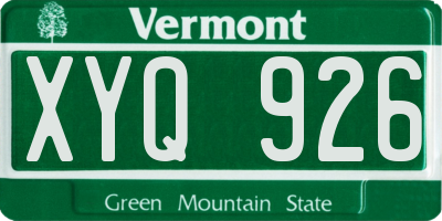 VT license plate XYQ926