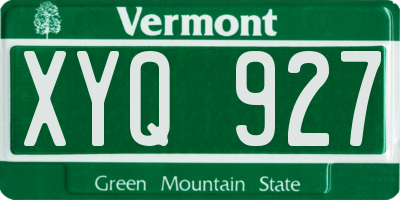 VT license plate XYQ927