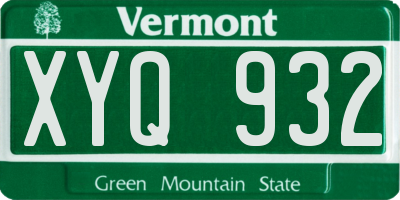 VT license plate XYQ932