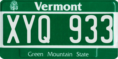 VT license plate XYQ933