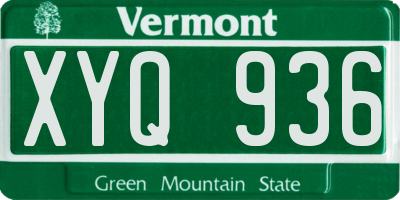 VT license plate XYQ936
