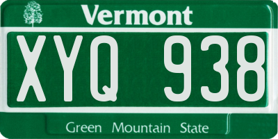 VT license plate XYQ938