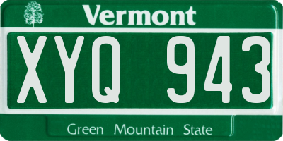 VT license plate XYQ943