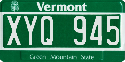 VT license plate XYQ945