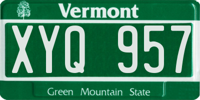 VT license plate XYQ957