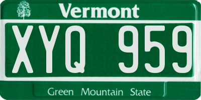 VT license plate XYQ959