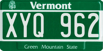 VT license plate XYQ962