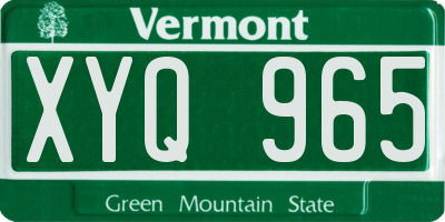 VT license plate XYQ965