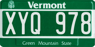 VT license plate XYQ978