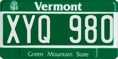 VT license plate XYQ980