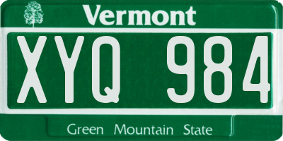 VT license plate XYQ984