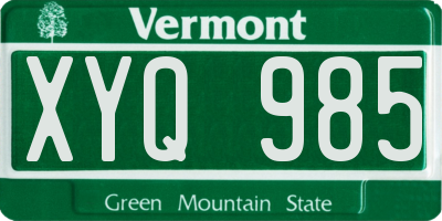 VT license plate XYQ985