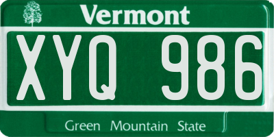 VT license plate XYQ986