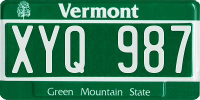 VT license plate XYQ987