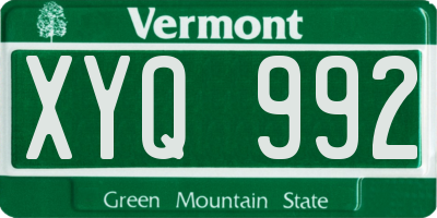 VT license plate XYQ992