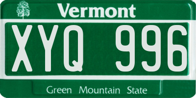 VT license plate XYQ996