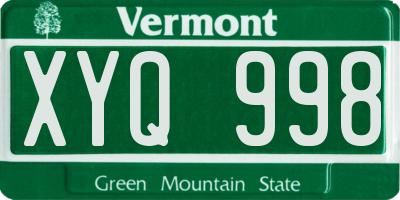 VT license plate XYQ998