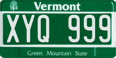 VT license plate XYQ999