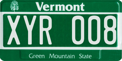 VT license plate XYR008