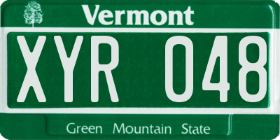 VT license plate XYR048