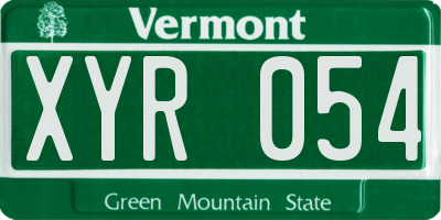 VT license plate XYR054
