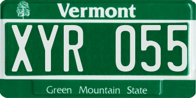 VT license plate XYR055