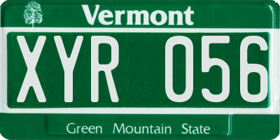VT license plate XYR056