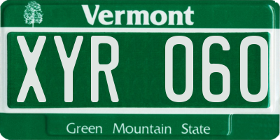 VT license plate XYR060