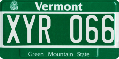 VT license plate XYR066