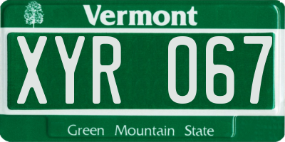 VT license plate XYR067