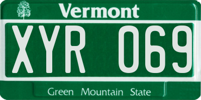 VT license plate XYR069