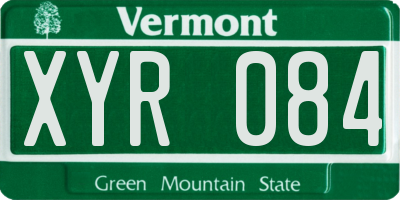 VT license plate XYR084
