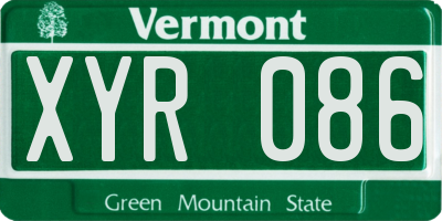 VT license plate XYR086