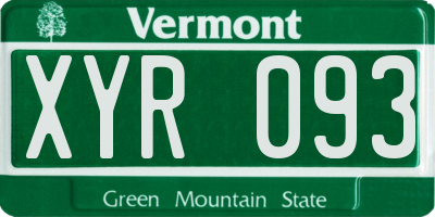 VT license plate XYR093
