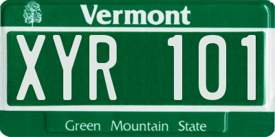 VT license plate XYR101