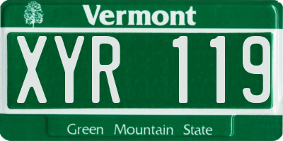 VT license plate XYR119