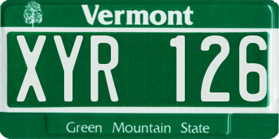 VT license plate XYR126