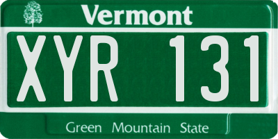 VT license plate XYR131