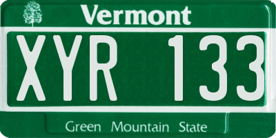 VT license plate XYR133