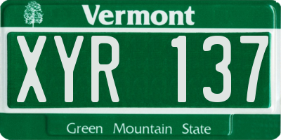 VT license plate XYR137