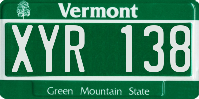 VT license plate XYR138