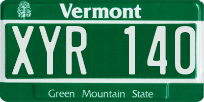 VT license plate XYR140