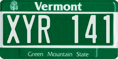 VT license plate XYR141